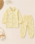 Girls Shirt and Trouser Set (Botanical Print) – Butter Yellow